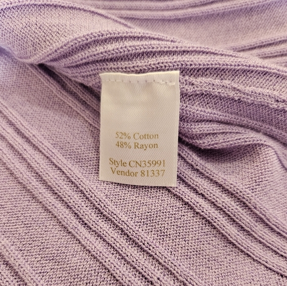 Caslon Lavender Ribbed Cardigan with 1 Button Enclosure, Size XS - Picture 4 of 8